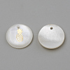 Freshwater Shell Pendants X-SHEL-Q010-009G-2