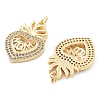 Brass Pave Cubic Zirconia Pendants KK-U009-10B-G-2