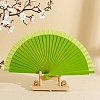 Spanish Solid Color Bamboo with Paper Folding Fan PW-WGF3F0E-05-1