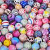 Printed Round with Egg Pattern Silicone Focal Beads LS-SI-JX0056A-149-4