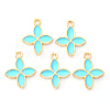 Light Gold Plated Alloy Enamel Pendants X-ENAM-R136-15C-1