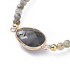 Adjustable Natural Labradorite Braided Bead Bracelets BJEW-JB04559-01-2