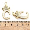 Brass Micro Pave Clear Cubic Zirconia Pendants KK-G498-01C-02-3