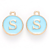 Golden Plated Alloy Enamel Charms ENAM-S118-04S-1