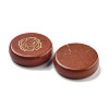 Natural Red Jasper Flat Round with Chakra Sign Figurines Display Decorations DJEW-K025-01A-2