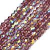 Electroplate Transparent Glass Beads Strands EGLA-K015-18E-1