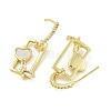 Heart with Butterfly Brass Clear Cubic Zirconia Stud Earrings EJEW-Q390-06G-2