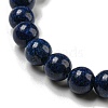 8.5mm Round Natural Lapis Lazuli Dyed Beaded Stretch Bracelets BJEW-C074-01K-4