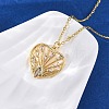 Brass Clear Cubic Zirconia Heart Pendant Necklaces for Women NJEW-S438-07E-G-3