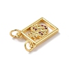 Rack Plating Brass Micro Pave Cubic Zirconia Pendants KK-E281-17G-4