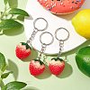 Strawberry Resin Keychain HJEW-JM02314-2