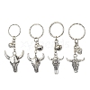 Tibetan Style Alloy Bull Head Kcychain KEYC-JKC00562-1