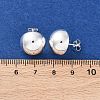 Half Round 304 Stainless Steel Stud Earrings EJEW-A125-80C-S-5