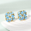 Brass Micro Pave Cubic Zirconia Stud Earrings KK-F358-02G-04-1