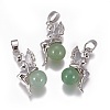 Natural Green Aventurine Pendants G-L512-E09-1