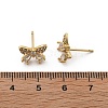 Brass Micro Pave Clear Cubic Zirconia Stud Earrings EJEW-R016-02G-5