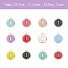 120Pcs 12 Colors Golden Plated Alloy Charms ENAM-SZ0001-64I-1