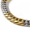 Two Tone PVD Vacuum Plating 201 Stainless Steel Curb Chain Bracelet with 304 Stainless Steel Clasps for Men Women BJEW-M235-02E-GP-2