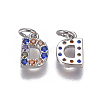 Brass Micro Pave Cubic Zirconia Charms ZIRC-L070-38D-P-2