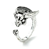 Dragon Alloy Open Cuff Rings for Women RJEW-K275-20AS-1