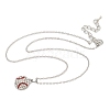 Zinc Alloy Crystal Rhinestone Sport Ball Pendant Cable Chain Necklaces NJEW-U024-01P-02-4