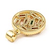 Real 18K Gold Rack Plating Brass Micro Pave Cubic Zirconia Pendants ZIRC-L100-144G-02-2