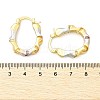 Brass Two Tone Oval Hoop Earrings EJEW-B117-04-5