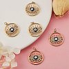 5Pcs Brass Micro Pave Cubic Zirconia Pendants ZIRC-SZ0002-71C-4