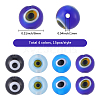 60Pcs 4 Colors Handmade Evil Eye Lampwork Round Beads LAMP-SC0001-81-2