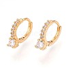 Brass Micro Pave Cubic Zirconia Hoop Earring Finding KK-N261-27G-1