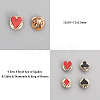 CHGCRAFT 4 Sets 4 Style Ace of Spades & Clubs & Diamonds & King of Hearts Enamel Pins JEWB-CA0001-35-2