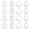 20Pcs 2 Style 201 Stainless Steel Pendants STAS-UN0028-49-1