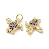 Brass Micro Pave Cubic Zirconia Charms KK-E068-VF113-3