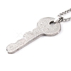 Key 201 Stainless Steel Pendant Necklace NJEW-F320-01P-1