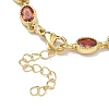 Oval Brass Pave Cubic Zirconia Link Chain Bracelets for Women BJEW-P385-02G-03-3