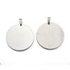 Non-Tarnish 201 Stainless Steel Flat Round Stamping Blank Tag Pendants STAS-S030-10-1