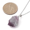 Natural Fluorite Nugget Pendant Necklaces NJEW-JN04507-01-3