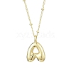 1Pc Initial Letter Brass Pendant Necklaces NJEW-YW0001-24A-1