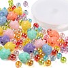 380Pcs Strawberry & Round Acrylic Beads with 1 Roll Clear Elastic Crystal Thread DIY-LS0001-08-5