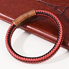 Braided Microfiber Leather Cord Bracelets for Women Men BJEW-D304-06R-01-5