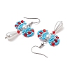 Handmade Glass Seed & Acrylic Beads Bowknot Dangle Earrings EJEW-MZ00298-02-4