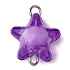 Transparent Acrylic Star Connector Charms PALLOY-JF02814-3