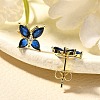 Butterfly Brass Micro Pave Cubic Zirconia Stud Earrings EJEW-C126-03G-3