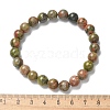 Natural Unakite Bead Stretch Bracelets X-BJEW-K212-B-006-5