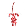 Christmas Candy Cane Handmade Polymer Clay Pendant Decorations HJEW-P017-02B-1