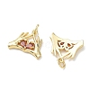 Brass Micro Pave Tomato Cubic Zirconia Pendants KK-T085-19B-G-2
