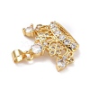 Brass Micro Pave Clear Cubic Zirconia Pendants X-ZIRC-A021-45G-2