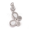 Brass Micro Pave Clear Cubic Zirconia Pendants ZIRC-C030-02P-3