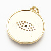Brass Micro Pave Cubic Zirconia Pendants KK-P156-06G-NR-2