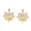 Brass Micro Pave clear Cubic Zirconia Pendants ZIRC-N039-165-NF-1